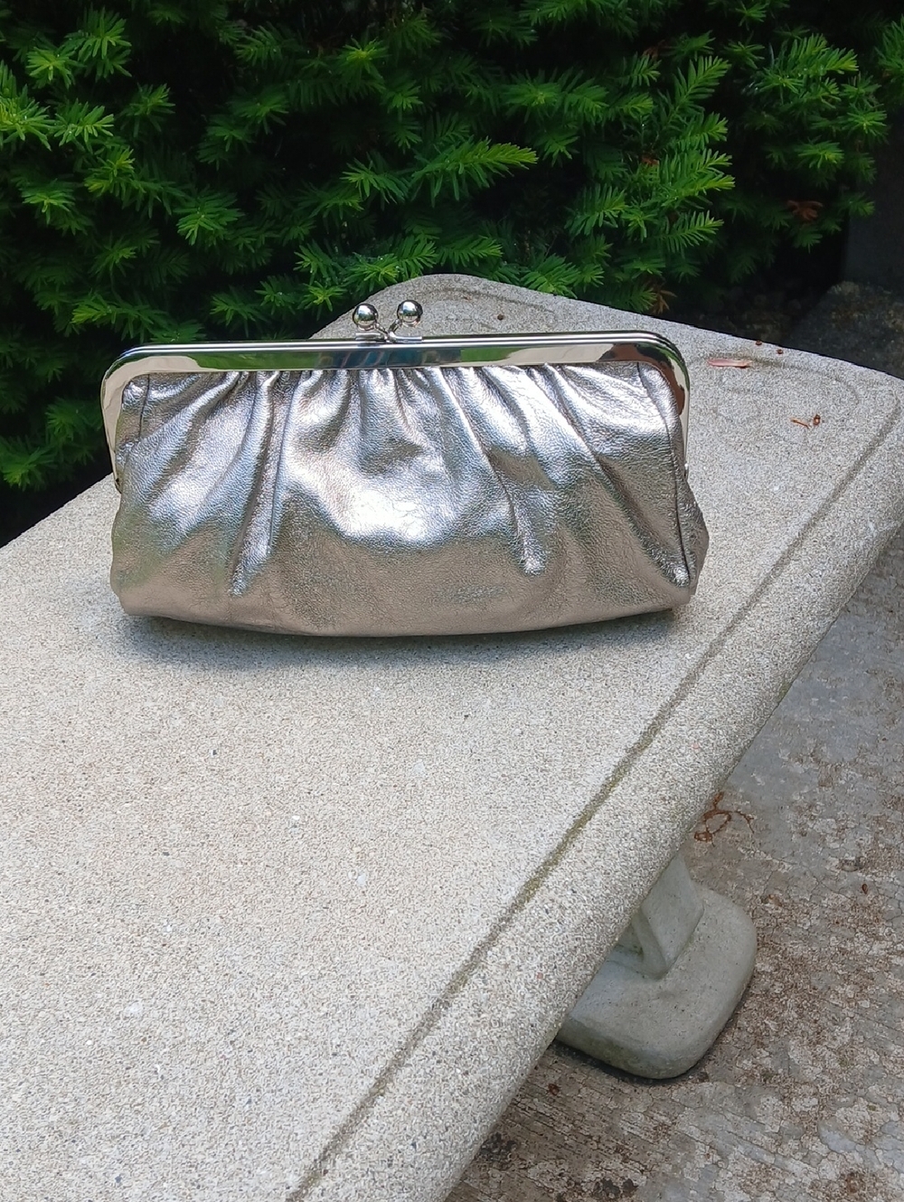 EXPRESS leather Silver/taupe Clutch
